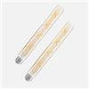 Chrasy Lampadine LED E27 8W Tubolare Lunga T30 (Confezione da 2) Stile Vintage Filamento Luce Bianco Caldo 2700K Decorativa Alta Efficienza, Vetro Trasparente/Ambrato per Lampadari (Ambra)