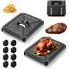 Yallmie Air Fryer Grill Pan per Ninja Air Fryer, 2 Piastre per Friggitrice ad Aria per Ninja AF500EU DZ401 9.5L Accessori Antiaderenti con Paraurti in Gomma Lavabili in Lavastoviglie