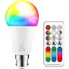 iLC Lampadina LED cambia colore, 120 colori, equivalente a 70 Watt, strobo fai da te, bianco caldo 2700K RGB con telecomando, LED 10W A60 B22