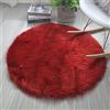 LUMoony Tappeto rotondo in finta pelle di pecora 45 x 45 cm/60 x 60 cm, Weinrot, lusso glam, per interni, lavabile in lavatrice, tappeto