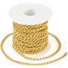 Boutigem Catena barbazzale in alluminio non saldata intrecciata con maglie ovali in metallo dorato, 7,5 x 4,2 x 1 mm, per la creazione di collane, bracciali e gioielli fai da te, 10 m