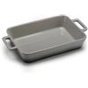 TuYines Pirofila rettangolare grande 36 cm, con manici, pirofila rettangolare in gres, profondità Baking Dish in ceramica per lasagne, tiramisù, arrosti e casseruole (B-33 cm grigio)