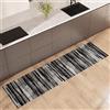 NARCISO Tappeto Cucina Antiscivolo Lavabile 100% Vinile Gommato Antimacchia, Passatoia Cucina Antiscivolo Lavabile, Tappeti Runner Disponibili in Varie Metrature (Wood Stripes Grigio, 52x180cm)