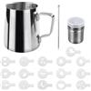 REBECASKYENS Bricco in Acciaio Inox 350 ml,Bricco Latte Professionale,Schiumatore Schiuma Brocca Tazza,Bricco Latte con Marchio Misurazione,Bricco con shaker,per Cappuccino, Scaldalatte