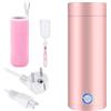 BAIFULAI Bollitore portatile, mini bollitore da viaggio da 400ml, bollitore elettrico da viaggio 3 in 1 bianco con spegnimento automatico, rivestimento interno in acciaio inossidabile 304, mini tazza