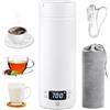 SUNOYA Caraffa Da Viaggio Piccola 500 Ml, Acciaio Inox 316, Spegnimento Automatico, Riscaldamento Rapido Per Tè E Caffè, Compatta Per Il Viaggio