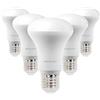SINCELIGHT Lampadine LED 8W con attacco E27, riflettore R63 con diffusore lattiginoso, faretto Sofer, Bianco Caldo 2700K, colore ricco RA≈85, 5 Pezzi
