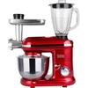 KITCHEN MOVE Dallas Pro Robot da cucina multifunzione in acciaio, con tritatutto e frullatore, 1500 W, ciotola da 5,5 l, rosso