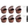 SagaSave Bastone riutilizzabile per capsule di caffè, 6 capsule di caffè ricaricabili, con 2 cucchiai e 2 spazzole per la pulizia, per macchina Dolce Gusto