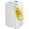 Turbionaire Deumidificatore Casa Muffa Turbionaire LEVI 12 ION, 12L/24h, Purificazione tramite ionizzazione, Poco rumoroso, Timer, Auto-Restart, Adatto fino a 20㎡, Ruote Piroettanti, Doppio drenaggio