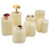 ravixia Alzata per torte di carta, pieghevole, 7 pezzi, cilindrica, per matrimoni, supporto per fiori pieghevole, colonna decorativa per matrimoni e feste di compleanno, beige