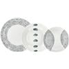 Tognana Madison Solstice Grey Servizio Piatti 18 Pezzi per 6 Persone in Porcellana, 6 Piatti Piani, 6 Piatti Fondi, 6 Piatti Dessert, Adatti per Lavastoviglie e Microonde