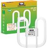 TBE Lighting Lampade a risparmio energetico CFL da 16 W 2D a 2 pin - Lampadine fluorescenti DD - Attacco base GR8 a 2 pin - Lampada a lunga durata, bianco morbido 3500 K (unità singola)