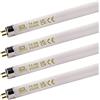 TBE LIGHTING Lampade a tubo fluorescenti T4 da 6 W, 232 mm - Confezione da 4 lampade CFL - Attacco G5 a 2 pin - Lampade T4 ad alta efficienza, Luce diurna 6500K