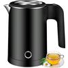 VOLTIX Bollitore Elettrico in Acciaio Inossidabile 0,5L, 600W, bollitore portatile - bollitore elettrico piccolo Ideale per Casa, Ufficio e Viaggi, Senza BPA (Nero)