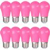 WULUN BULBS LED COLOR-ROSA A50 3W, Base a vite E27, AC/DC 220-240V, Alta luminosità, Atmosfera Festival, Decorazione festa Festival, Risparmio energetico, 10Pack