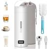 ECHOBUY Bollitore Elettrico Piccolo 400ml Bollitore da Viaggio 300w Mini Bollitore Elettrico Temperatura Regolabile Scalda Acqua Portatile Acciaio Inox 316, Chiusura Automatica per Tè, Latte, Caffè