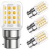 DiCUNO Lampadina LED B22 4W, Classe B, Equiv. 60W, 740lm, 2700K, 4 Pezzi | Bianco caldo, Non dimmerabile, Lampadina baionetta B22 LED mais basso consumo per plafoniere, lampade da terra e sospensione