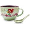 Toynk Disney La Sirenetta Ariel, tazza da zuppa in ceramica con cucchiaio, ciotola per gelato, cereali, farina d'avena, grande tazza da caffè per espresso, caffeina, bevande, accessori essenziali per