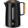 FOR ME ForMe Bollitore Elettrico Inox 1,7L, Coperchio Rimovibile, Indicatore di Livello Acqua Doppia Parete Interno in Acciaio Inox Protezione contro il Camminamento a Vuoto Spegnimento Automatico, Senza BPA