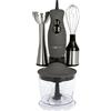 Clatronic SMS 3777 Frullatore Elettrico a Immersione, Set 3 in 1, per frullare, sminuzzare, Colpire Verdure, Panna, Noci, 400 Watt, Accessori Inclusi, Acciaio Inox e Titanio