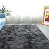 ABWXN Tappeto a pelo lungo per soggiorno, camera da letto, lavabile, antiscivolo, morbido, moderno, soffice, 80 x 150 cm, colore: grigio scuro