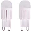 CENPEK Confezione da 2 Lampadine LED G9 Lampadine a Risparmio Energetico 3W, Luce Bianca Fredda 6000K, Sostituzione Lampadina Alogena 30W, 300 Lumen, Angolo Fascio 360°, 220V AC, Non Dimmerabile
