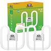 TBE Lighting, Lampadine CFL a risparmio energetico, 16 W 2D, 4 pin, lampadine fluorescenti DD, attacco GR10q da 4 pin, a lunga durata, colore: bianco freddo, 3500 K, Vetro, Confezione da 2, GR10q