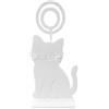 perfk Supporto a forma di gatto, portafoto con clip, porta biglietti da visita, espositore per foto, ornamento, portafoto artistico alla moda per tavoli,