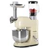Klarstein Lucia Morena - Robot da Cucina, Impastatrice, Planetaria con Tritacarne, 2000 W, 5 L, Mixer con Sistema Planetario, Ganci per Pasta, Shaker da 1,5 L, Velocità Regolabile, Crema