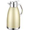 Pitycbo Acciaio Inox Caraffa Termica Brocca Isolante Bollitore Termico Interno 316L Camera Termica Otto Strati Vuoto Pulsante Un Tocco Beccuccio a V Flusso, Gold, 2.2L