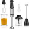 kowdom Set frullatore a immersione da 1200 W con 12 velocità e funzione turbo - Frullatore ad immersione in acciaio inox per zuppe, porridge per bambini, frullati, con misurino da 800 ml, tritatutto da 600