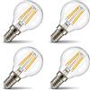 Area illumina Lampadina LED Filament G45, Attacco E14, 4W, 848 Lumen, Classe A, Luce 3000K/4000K/6500K, Kit da 4 Pezzi (Luce Naturale 4000K)