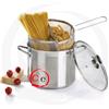 Generico Spaghettiera doppio cestello 6 litri in acciaio inox con triplo fondo induzione