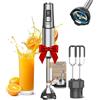 Anybear Frullatore a mano, 1100 W, 2 in 1, con motore in rame completo e corpo in acciaio inossidabile, 15 velocità e modalità turbo, rivestimento antigraffio (Gray)