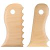 QUARKZMAN 2pz Ceramica Nervature Strumenti Rifinitura Profilo Curvo | Ceramica Nervatura Piede Legno Modellatore, Legno Faggio, Design O con ulato Trama, per Intaglio Ceramica Argilla