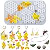 DIYBravo Stampi in Silicone Resina per Nido d'ape + Api, Stampo Portachiavi Resina Carillon a Vento Sottobicchiere per Fai da te, Stampi per Ornamento Decorazione per Torta