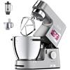 Kenwood Cooking Chef XL KCL95.424SI, Impastatrice Planetaria con Frusta K, Frullatore, Robot da Cucina, Gancio per Impasti, Display LCD, Bilancia Integrata, Ciotola Acciaio Inox 6,7L, 1500W, Argento