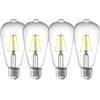 WULUN Lampadina LED E27 ST64 4W, equivalente a 40W, Bianco Freddo 6000K | 400lm, ampade Decorative Vintage, AC 220V， Per l'arredamento degli interni del ristorante, non dimmabile, 4 pezzi