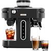 Mcilpoog AC510 Macchina da Espresso Semi Automatica 15Bar con Macinacaffè e Canna del Vapore, Macchina da Caffè Espresso 3-in-1 Compatta con Serbatoio Acqua Rimovibile da 800 ml per Cappuccino o Latte