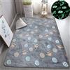 XMwike Tappeto luminoso che brilla al buio a forma di pianeta grigio per bambini, antiscivolo, per camera da letto e soggiorno, 160x100cm