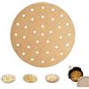 SEIWEI Carta Forno per Friggitrice ad Aria 23cm, 100 Pezzi Carta Friggitrice ad Aria, Rotonda, Non Sbiancata, per Friggitrice ad Aria Forno a Microonde Forno, Perforati Marrone