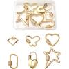 Cheriswelry, 6 moschettoni assortiti con micro pavé di zirconia cubica, con chiusura a vite o a molla, per la creazione di gioielli, collane, portachiavi fai da te