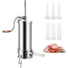 GOPLUS 6L Insaccatrice Manuale Insaccatrice per Salsicce Macchina per Salsiccia in Acciaio Inossidabile Salsicce Siringa con 6 Tubi di Riempimento