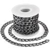 FASHEWELRY 5M Catena a Barbazzale in Alluminio 13x9,5x2mm Nera per Creazione di Gioielli, Catena a Maglie Grosse per Braccialetti e Collane Fai da Te per Donne e Uomini