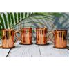 India House - Moscow Mule Cup Set | Cocktail Cup Set | I 100% Copper Glasses | Regalo per feste (puro rame liscio set di 4 tazze (4 coaster, 4 straw free)