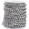 Cheriswelry Catene piatte a maglia cubana da 10 m, 6 mm, in acciaio inox, stile punk, Miami, per fai da te, gioielli hip hop, bracciali, collane