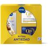 NIVEA Confezione Q10 antirughe routine antietà crema giorno (1 x 50 ml) + crema notte (1 x 50 ml) + siero doppia azione (1 x 30 ml) - trattamento rassodante, antirughe - pelle secca, mista - 130 ml
