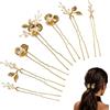 Aribliseza Accessori per capelli 7 pezzi, forcine dorate con perle, fermaglio per capelli con fiori e cristalli, per sposa, damigelle e occasioni festive