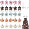 YiiHHooN Mini Fermagli per Capelli a Forma di Strass, 25 Mollette Capelli Donna e 10 Fermagli per Capellis con Perline, Mini Pinze per Capelli a Forma di Fiore Accessori per Donne